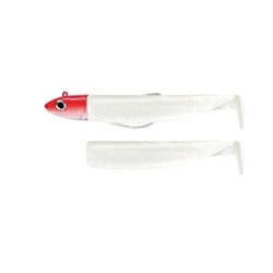 Anzuelo Fiiish Black Minnow de 70 mm  colocar y listo  con cabeza roja y cuerpo blanco