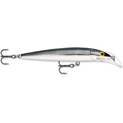 Rapala Scatter Rap Deep Husky Jerk-Material Cuerpo de Balsa-Señuelo Pesca De Arrastre de Agua Dulce, Unisex-Adult, Silver, 10