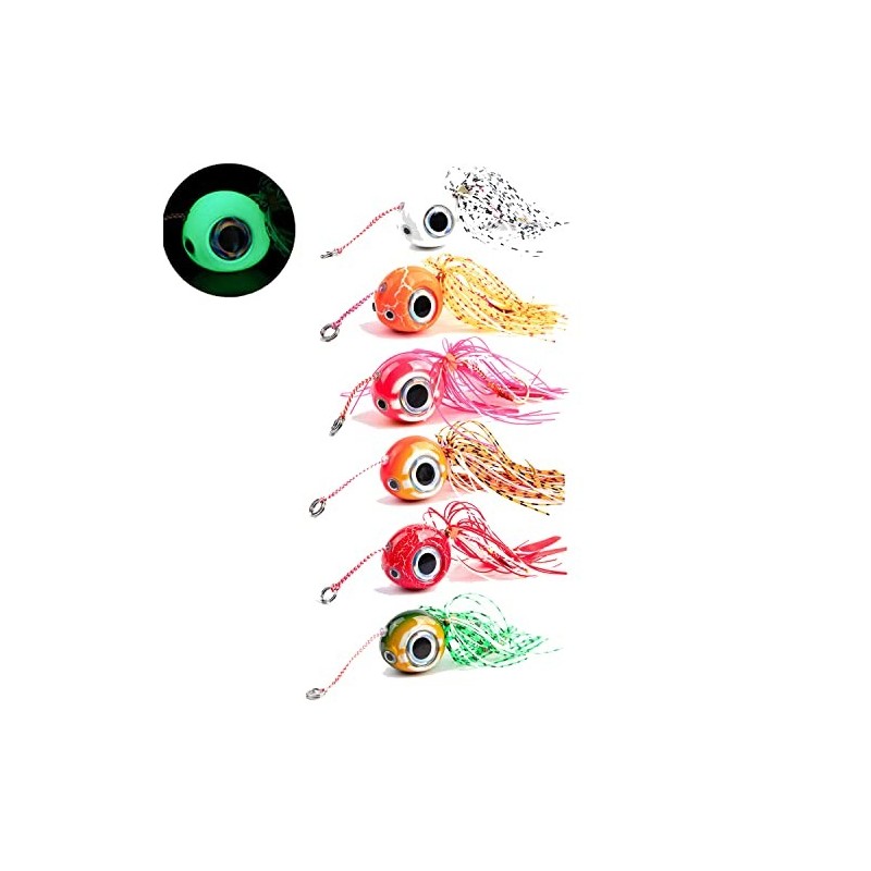 6 Piezas/Lote 40g-120g Luminoso Inchiku Tenya Madai Jig Kabura Señuelo de Pesca Jighead Cebo de Pesca Tai Kabura JigHead Fald