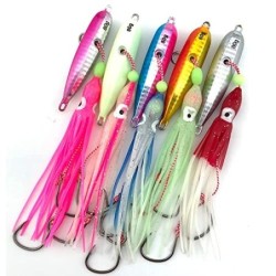 5 unids/lote 40g-200g Luminoso Inchiku Tenya Madai Jig Kabura Señuelo de pesca de agua salada Marlin Snapper Mero Jighead Ceb