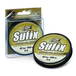 Sufix - Jigging Braid Natural 5, Color Verde,Marrã³n, Talla 110.00 Lbss