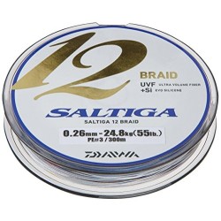 Daiwa Saltiga 12 Braid - Hilo trenzado  0,55 mm, 59,10 kg, 300 m , multicolor