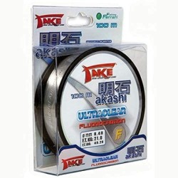 Lineaeffe Hilos de Pesca Take Akashi Ultraclear Fluorocarbon 100 m 100 m D. 0.250 mm Fluorocarbono Spinning Surfcasting Boloñ