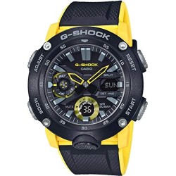Casio G-SHOCK Reloj Analógico-Digital, Carbonífero, 20 BAR, Amarillo/Negro, para Hombre, GA-2000-1A9ER