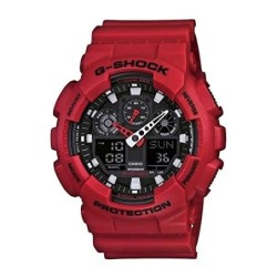 Casio G-SHOCK Reloj Analógico-Digital, 20 BAR, Rojo, para Hombre, GA-100B-4AER