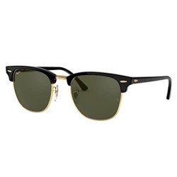 Ray-Ban RB3016 Clubmaster, Gafas de Sol, multicolor  Ebony-Arista/Crystal Green  W0365  , talla 51