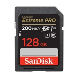 SanDisk Tarjeta SDXC Extreme PRO de 128 GB + RescuePRO Deluxe, hasta 200 MB/s, UHS-I, Clase 10, U3, V30