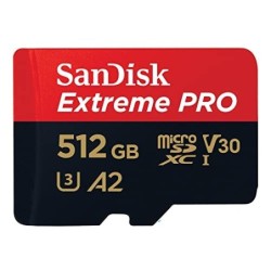 SanDisk Tarjeta microSDXC Extreme PRO de 512 GB + adaptador SD + RescuePRO Deluxe, hasta 200 MB/s, con rendimiento de aplicac