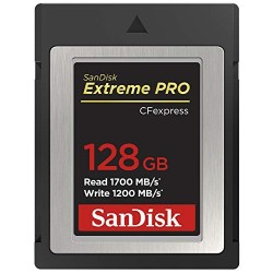 SanDisk Extreme PRO 128GB CF Express Card Type B, up to 1700MB/s, for RAW 4K video, Black