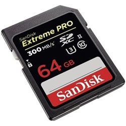 SanDisk Extreme PRO 64GB SDXC Scheda Memoria, 300MB/s, UHS-II, Class 10 and U3, Negro