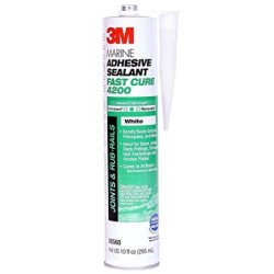 3M Sellador adhesivo marino Fast Cure 4200  06560  - Sellador adhesivo flexible semipermanente para barcos y caravanas - Blan