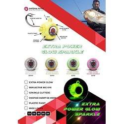 LOLLIPOP LURES ZOKA Ball Jig Solid y Sistema de Cebo Live Bait ZOKA 200G-EXTRA Power Glow Sparkle Yellow