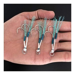 ZAJ 3pair Gancho de Pesca Ganchos Assist Hook Lento Rápido Jigging Fishjig Doble Par de púas Assist Hooks  Color : 3 Pairs Si