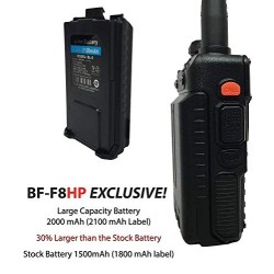 BaoFeng BF-F8HP  UV-5R 3rd Gen  8-Watt Dual Band Two-Way Radio  136-174MHz VHF & 400-520MHz UHF  Includes Full Kit with Large