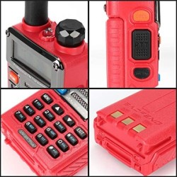 Baofeng - Walkie-Talkie VHF/UHF, 2 m/70 cm, Radio, UV-5R Plus, Color Rojo